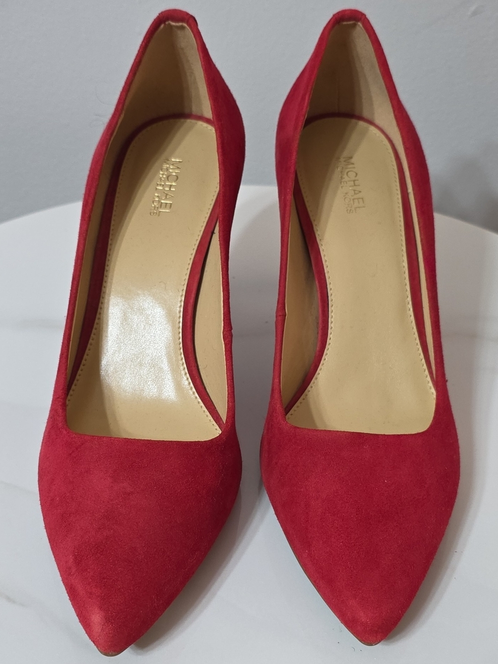 Michael Kors Red Suede Pointed Toe Pumps
